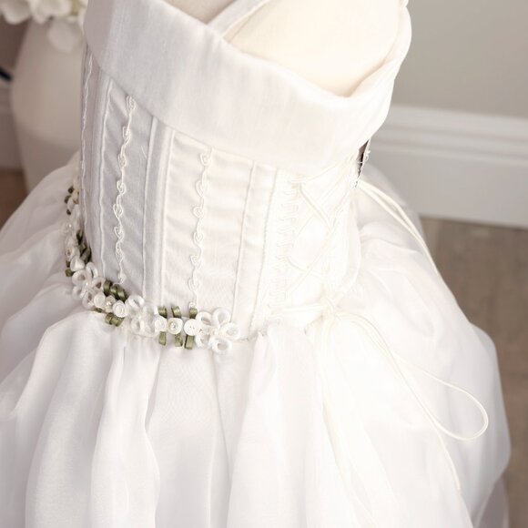 White Flower Girl Dress Formal Special Occasion Princess Gown RARE ITEM UNIQUE - Picture 12 of 12